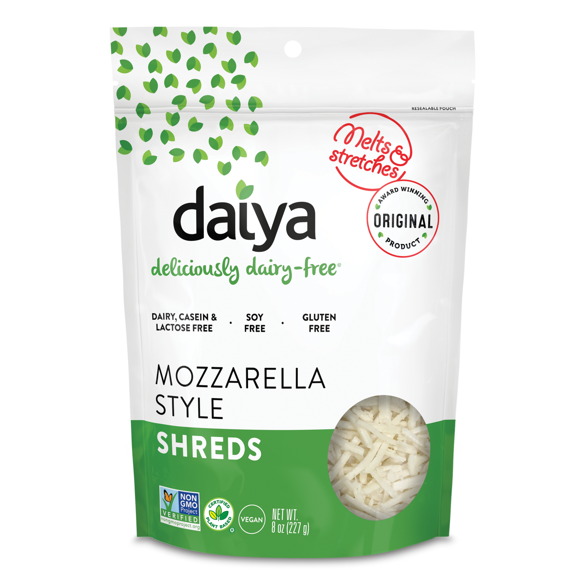 slide 1 of 9, Daiya Dairy Free Mozzarella Style Vegan Cheese Shreds - 8 oz, 8 oz