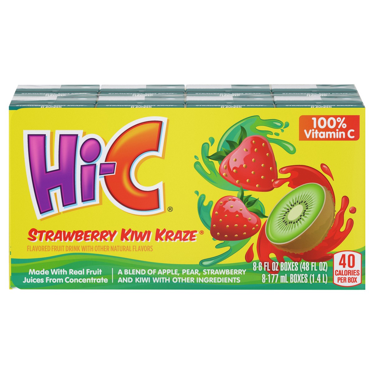 slide 1 of 2, Hi-C Strawberry Kiwi Kraze Cartons- 8 ct, 8 ct