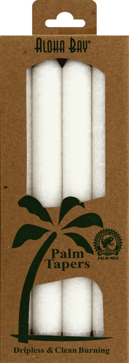 slide 4 of 4, Aloha Bay Palm Tapers - White, 4 ct