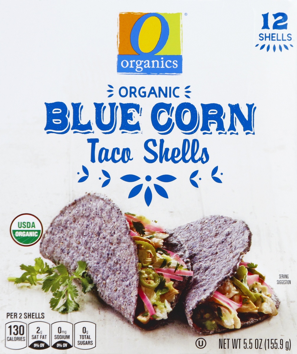 slide 4 of 7, O Organics Organic Blue Corn Taco Shells, 12 ct; 5.5 oz