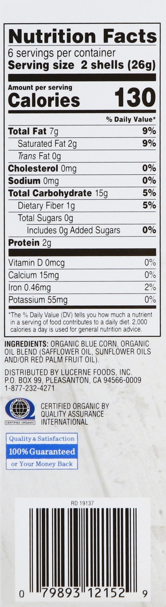 slide 6 of 7, O Organics Organic Blue Corn Taco Shells, 12 ct; 5.5 oz