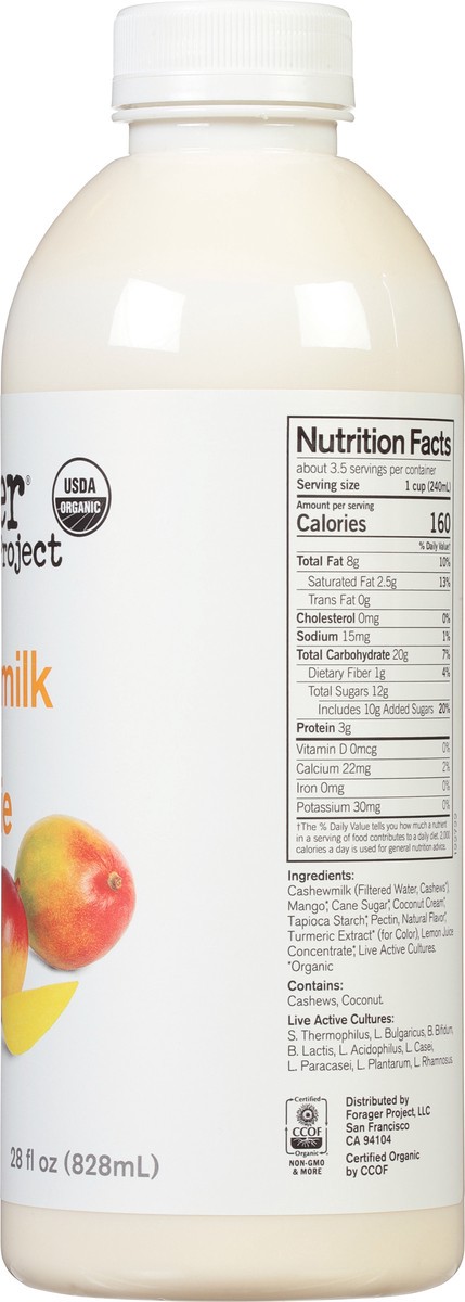 slide 7 of 9, Forager Project Dairy Free Organic Probiotic Mango Cashewmilk Yogurt 28 fl oz, 28 fl oz