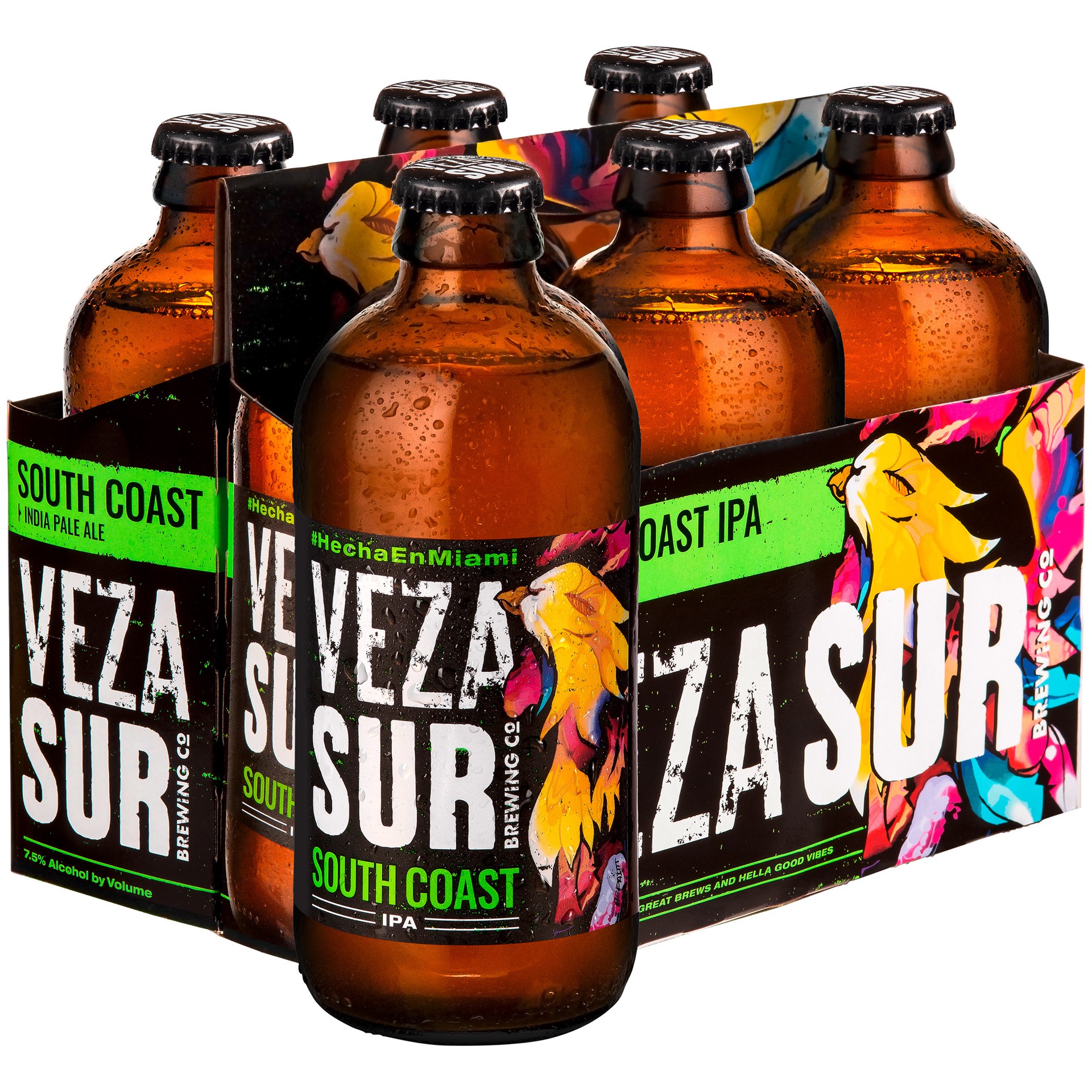 slide 1 of 7, Veza Sur Brewing Co. Mala Yerba Lager Session IPA Craft Beer Beer Bottles, 6 ct