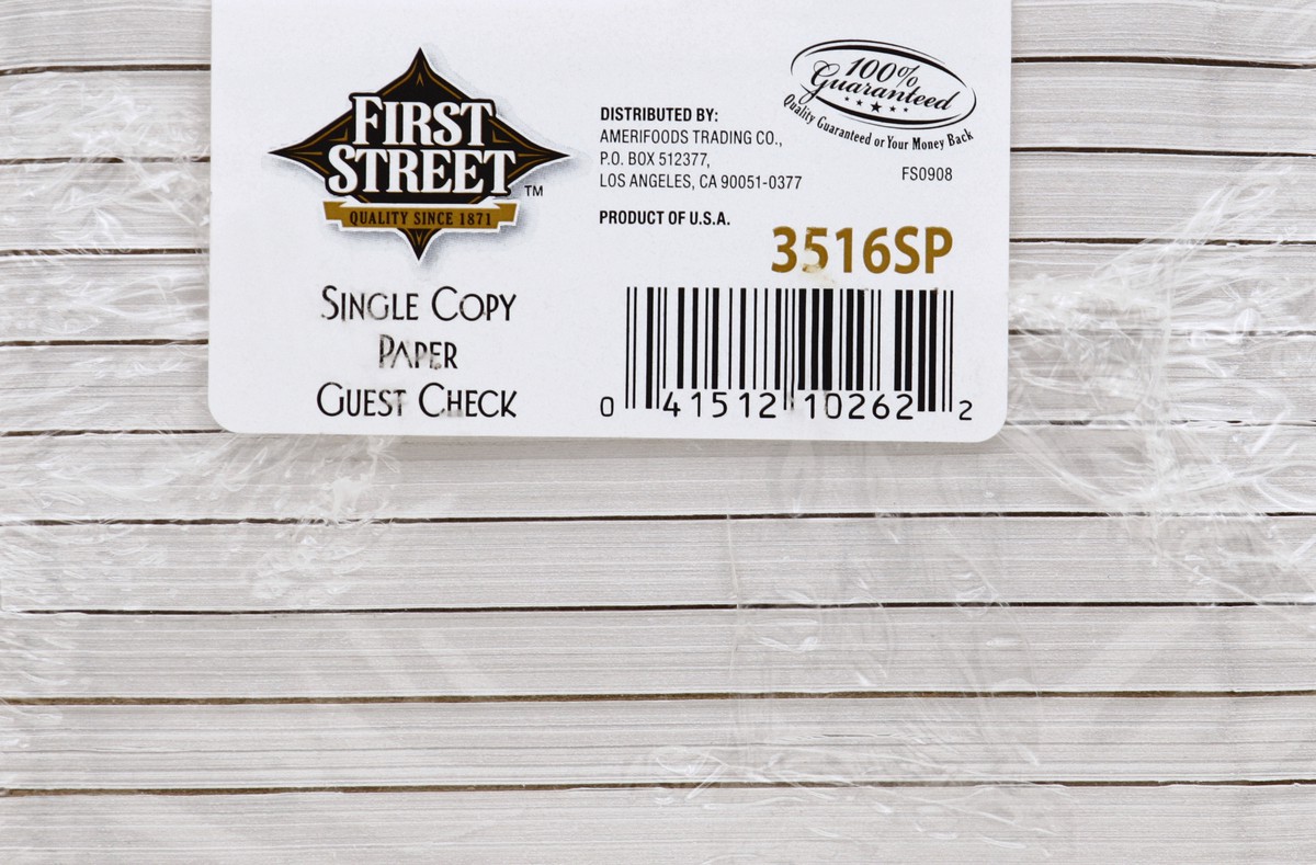 slide 6 of 6, First Street 3X5 Guest Checks, 10 ct