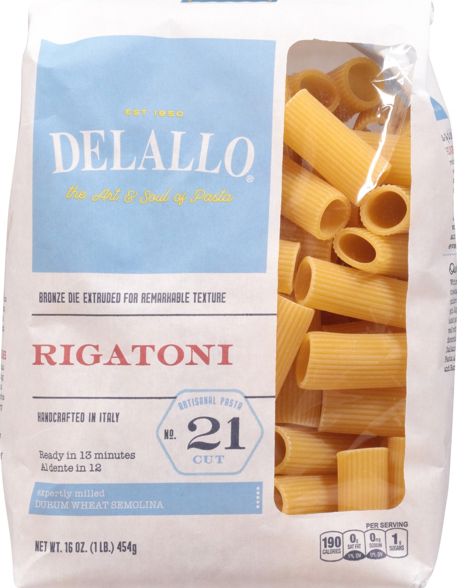 slide 7 of 9, Delallo Pasta Bag Rigatoni - 16 Oz, 16 oz