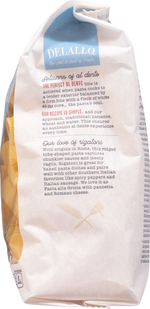 slide 9 of 9, Delallo Pasta Bag Rigatoni - 16 Oz, 16 oz