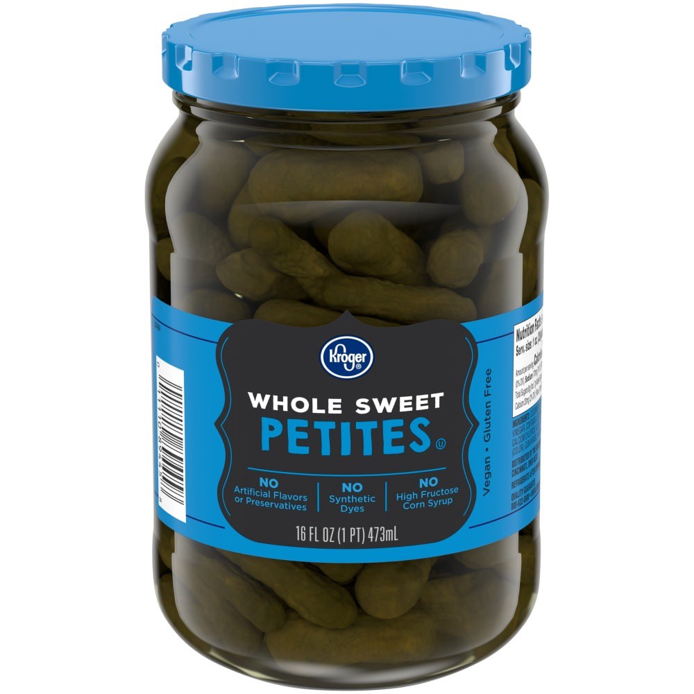 slide 3 of 3, Kroger Whole Sweet Petite Pickles, 16 fl oz