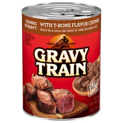 Gravy Train Chunks in Gravy With T-Bone Flavor Chunks Wet Dog Food, 13.2 oz. Can