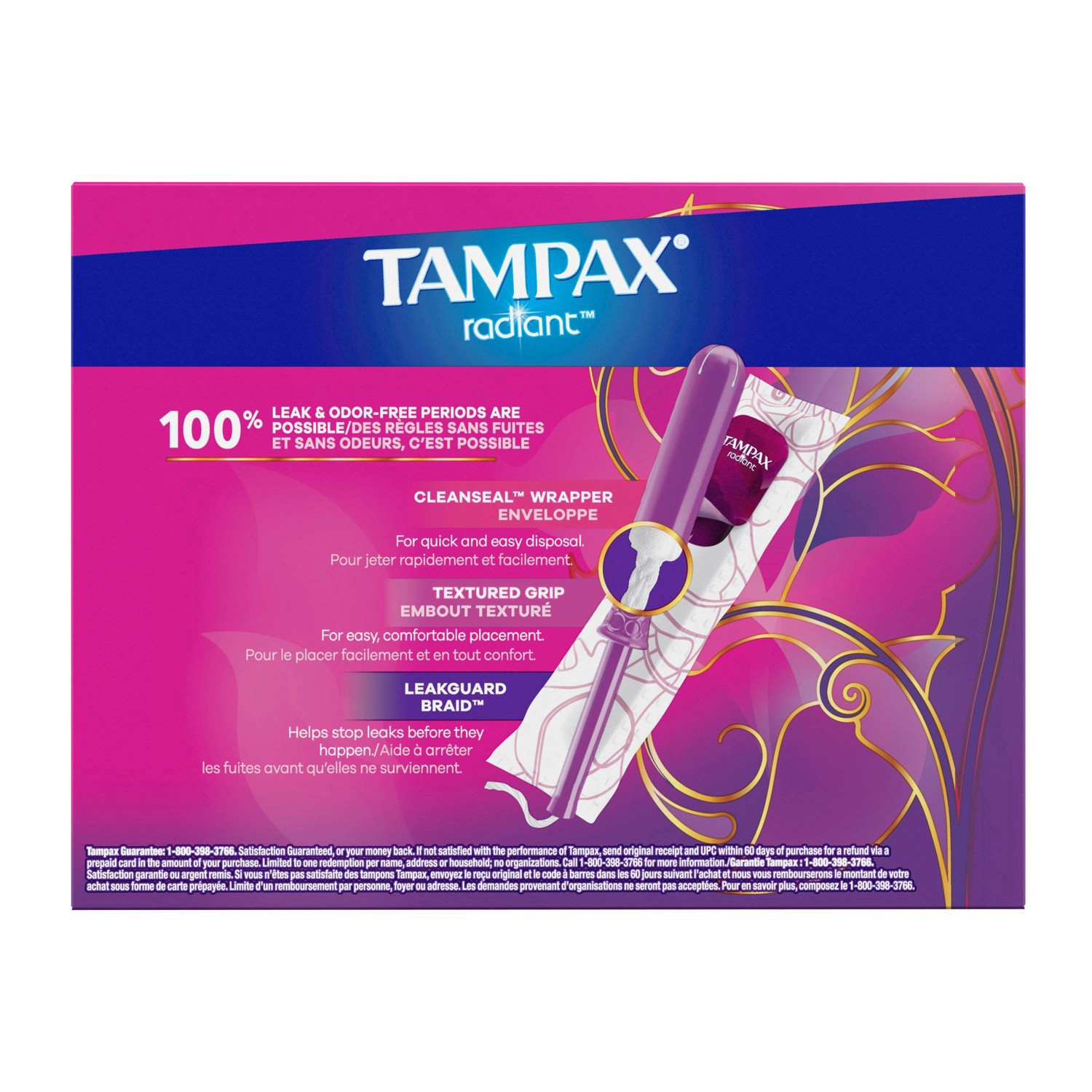 slide 21 of 36, Tampax Radiant Duopack Regular/Super Absorbency Unscented Plastic Tampon - 52ct, 52 ct