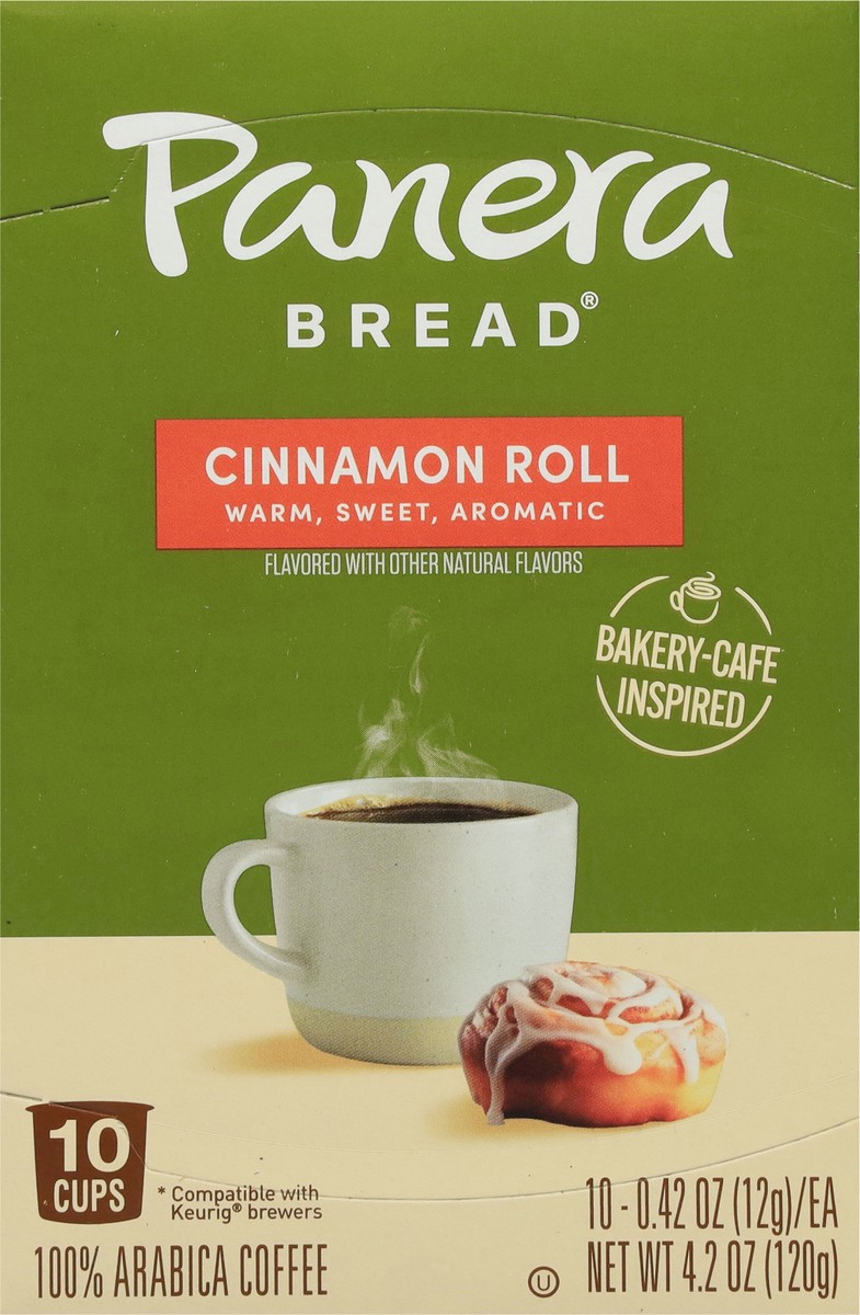 slide 3 of 15, Panera Bread 100% Arabica Cinnamon Roll Coffee 10 - 0.42 oz Cups, 10 ct