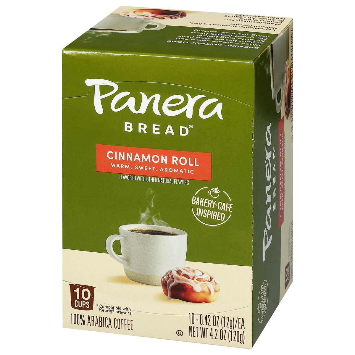 slide 12 of 15, Panera Bread 100% Arabica Cinnamon Roll Coffee 10 - 0.42 oz Cups, 10 ct