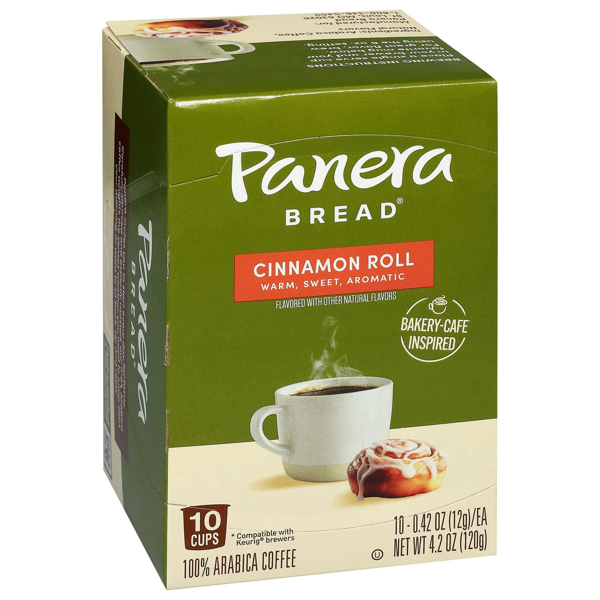 slide 14 of 15, Panera Bread 100% Arabica Cinnamon Roll Coffee 10 - 0.42 oz Cups, 10 ct