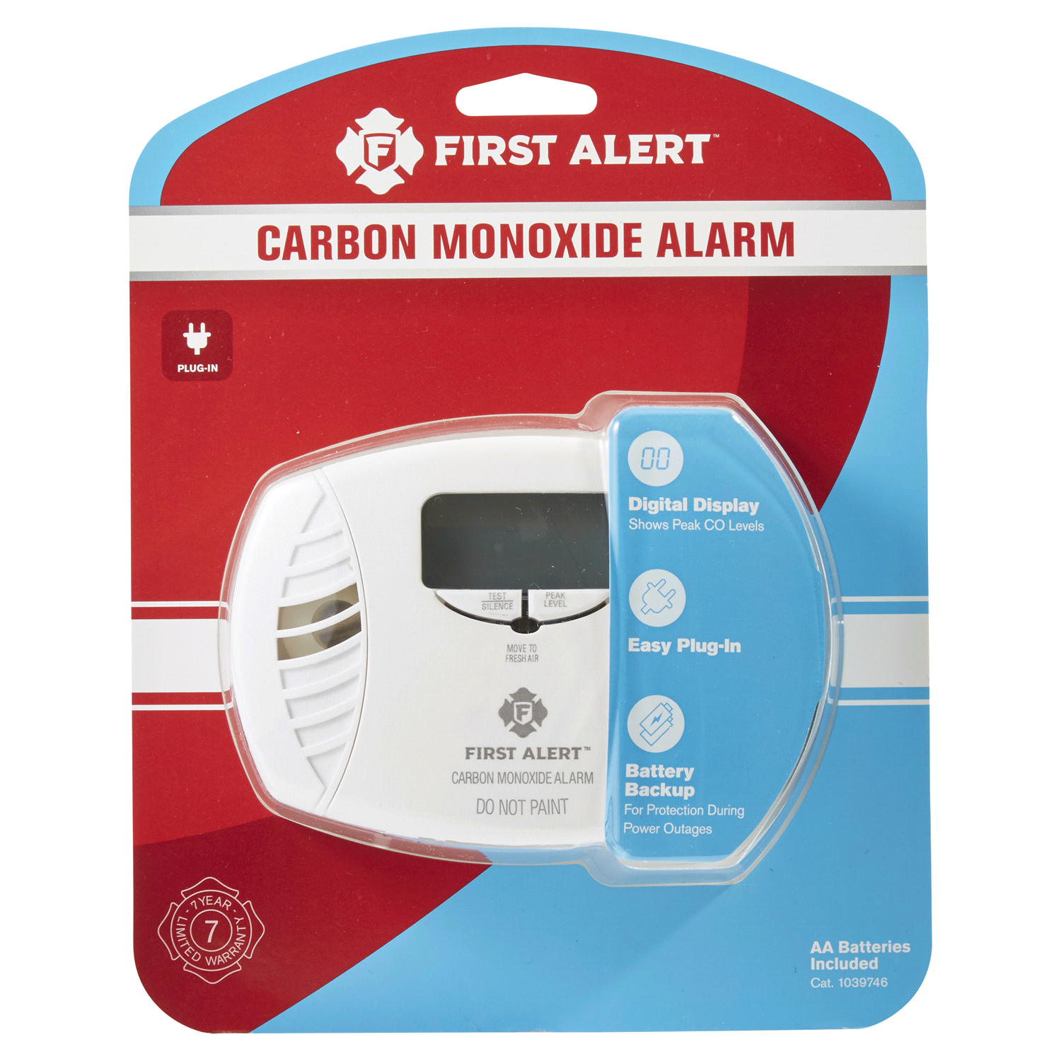 slide 1 of 2, First Alert CO615 Plug-In Carbon Monoxide Alarm with Battery Backup, 1 ct