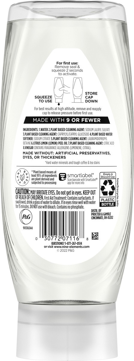 slide 2 of 3, 9 Elements EZ Squeeze Dish Soap, Lemon Scent Bottle, 15 oz
