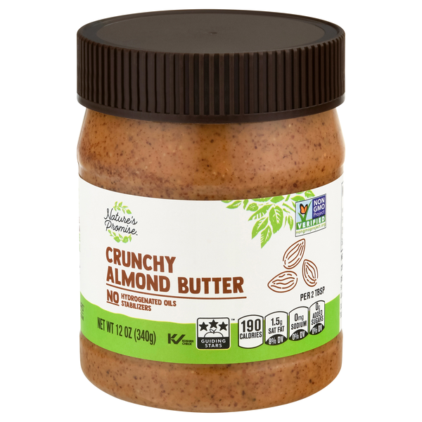 slide 1 of 1, Nature's Promise Crunchy Almond Butter, 12 oz