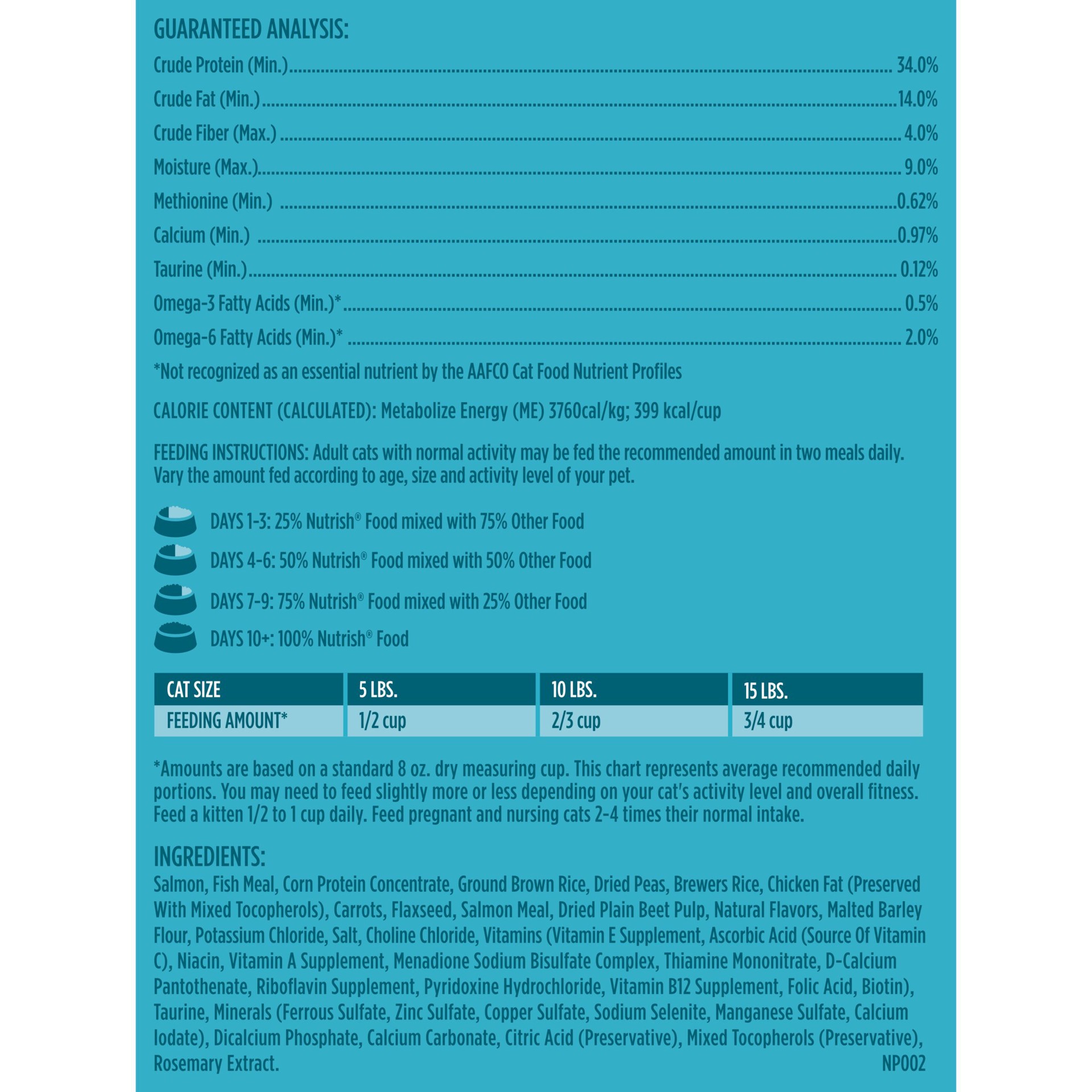 slide 6 of 9, Rachael Ray Nutrish Real Salmon & Brown Rice Recipe, Dry Cat Food, 14 lb. Bag, 14 lb