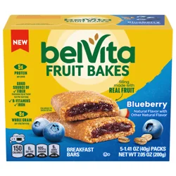 belVita Fruit Bakes, Blueberry, Soft Baked Breakfast Bars, 5 Packs (2 Fruit Bars Per Pack)