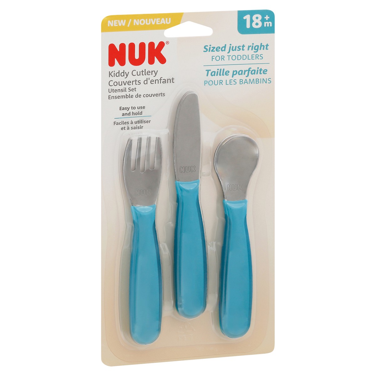 slide 2 of 9, NUK 18+ Months Kiddy Cutlery Utensil Set 3 1 ea, 1 ct