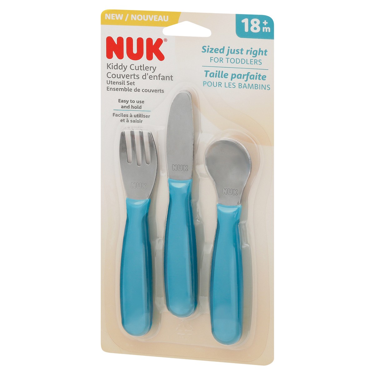 slide 3 of 9, NUK 18+ Months Kiddy Cutlery Utensil Set 3 1 ea, 1 ct