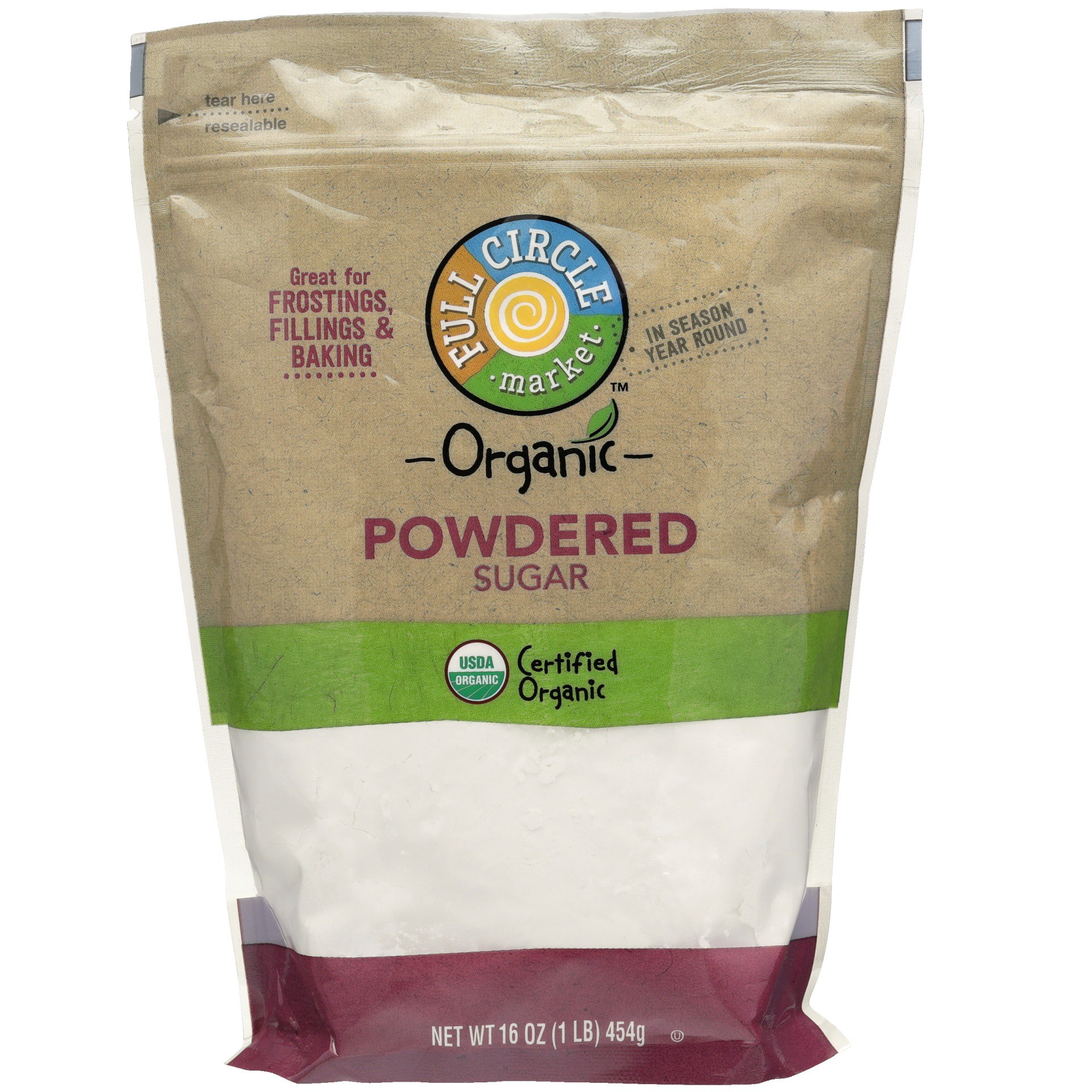 slide 1 of 6, Full Circle Market Organic Powdered Sugar, 16 oz