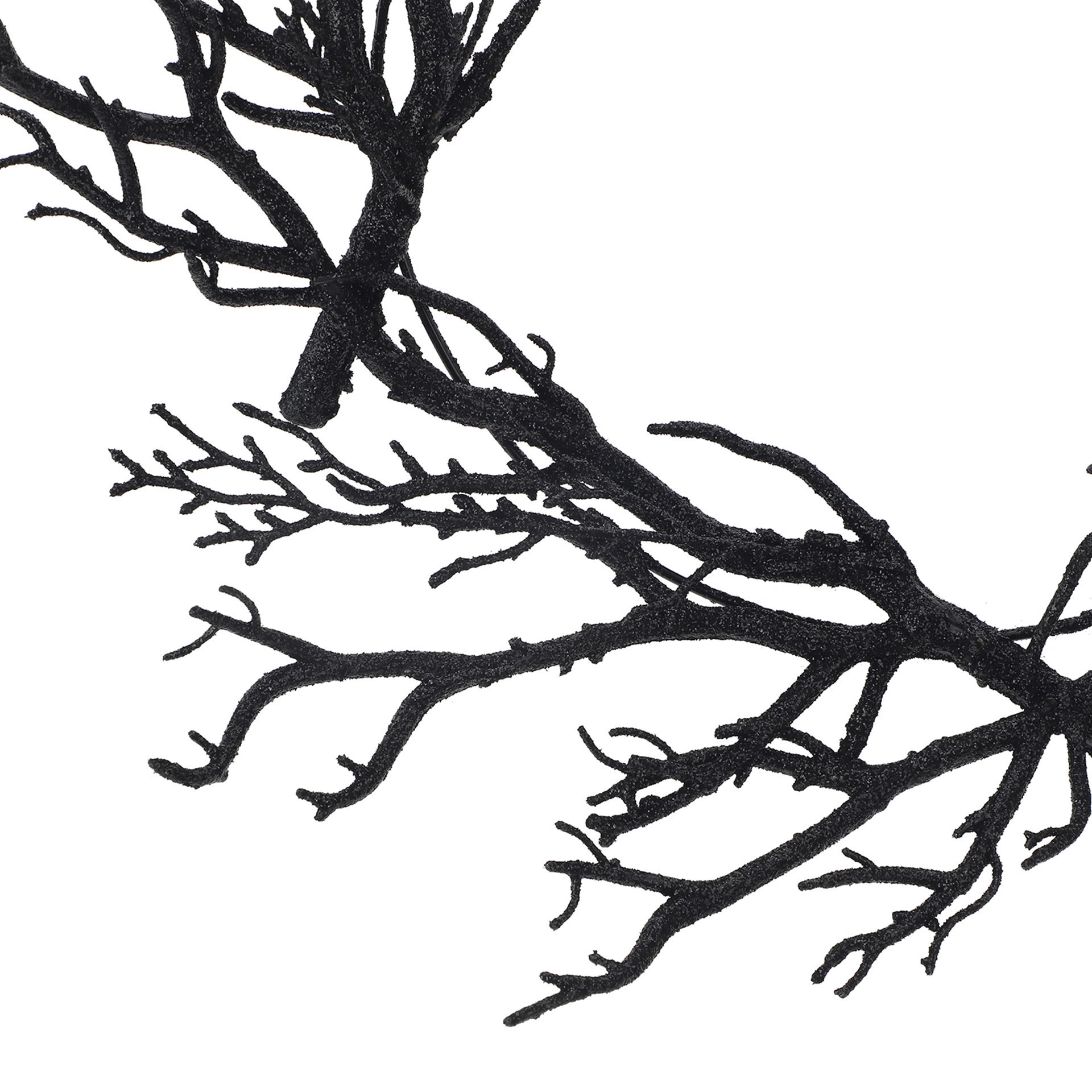 slide 3 of 3, 20" Black Glitter Twig Wreath By Ashland, 20 in