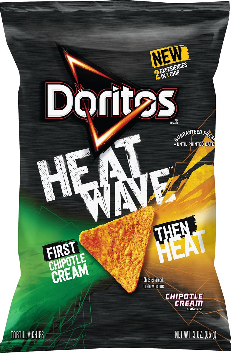 slide 4 of 5, Doritos Heat Wave Tortilla Chips Chipotle Cream 3 Oz, 3 oz