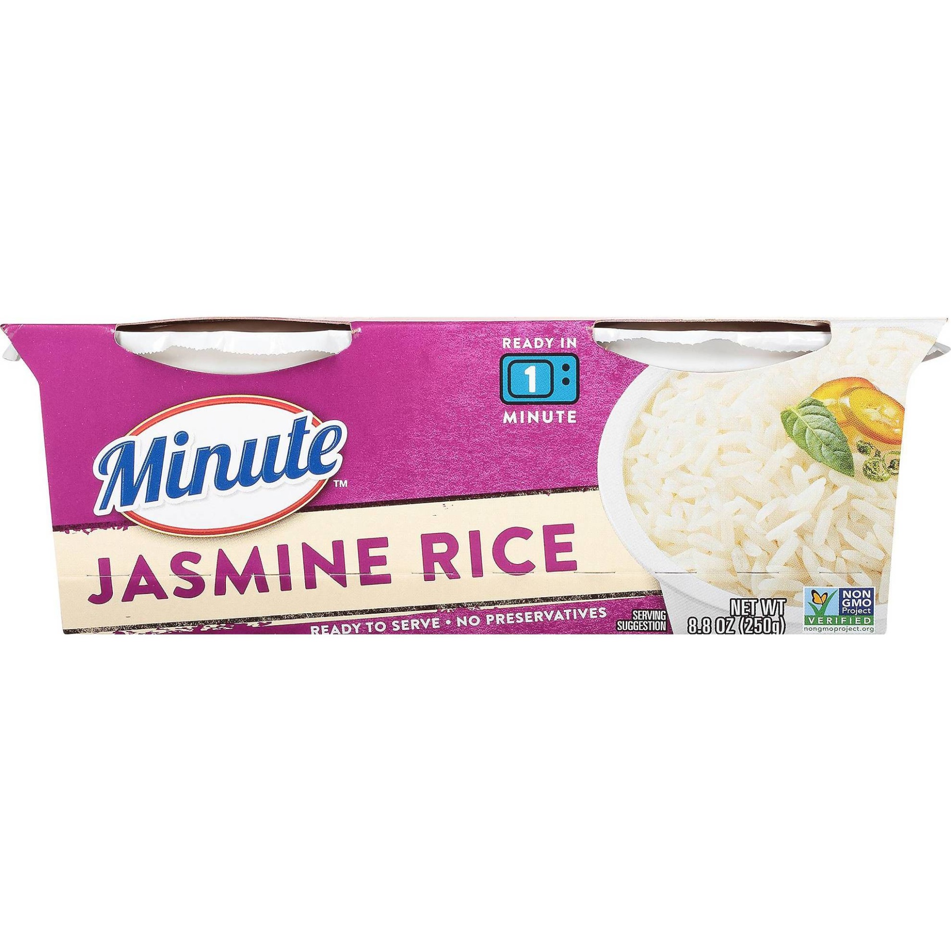 slide 1 of 8, Minute Microwavable Jasmine Rice, 2 ct; 8.8 oz