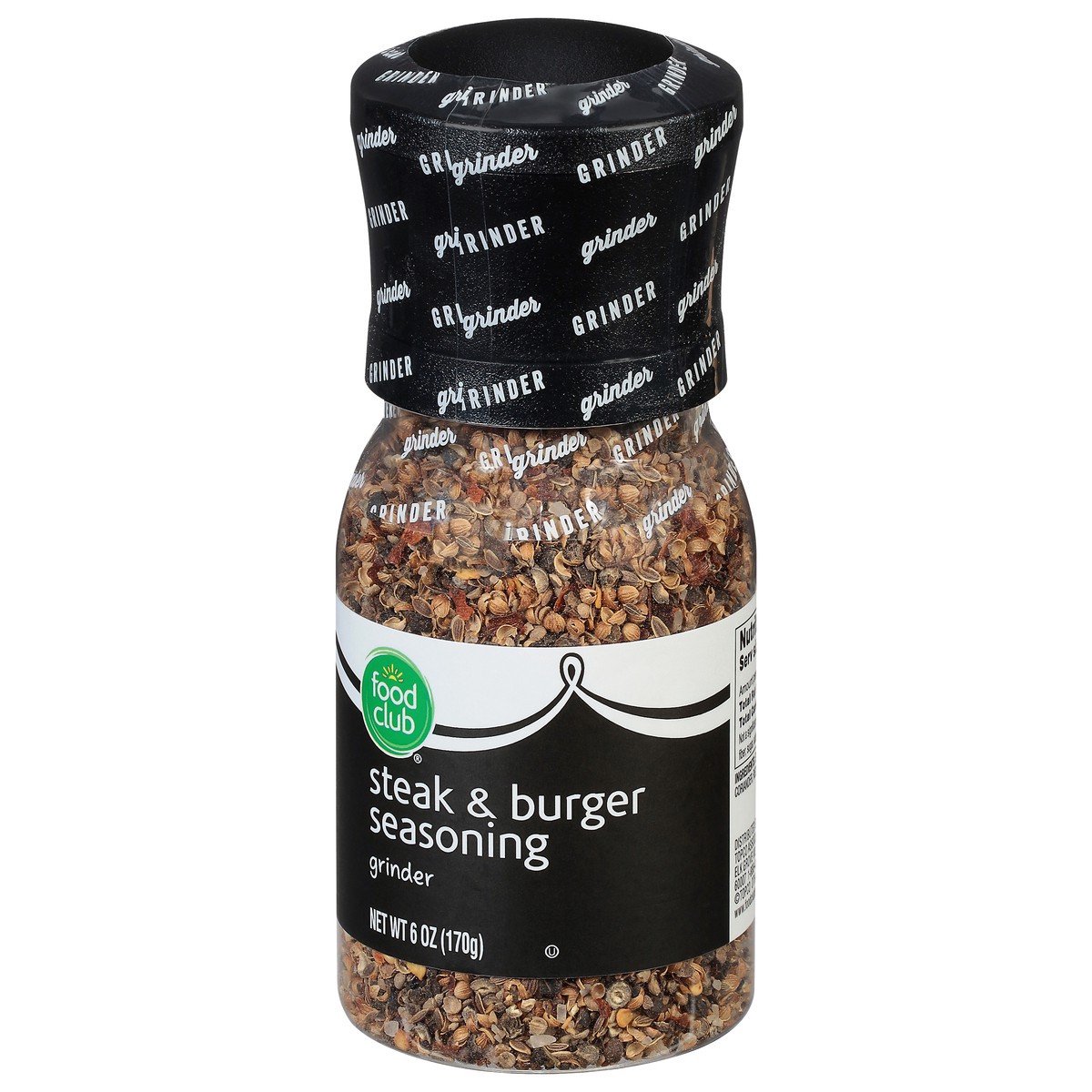 slide 4 of 11, Food Club Steak & Burger Seasoning Grinder, 6 oz