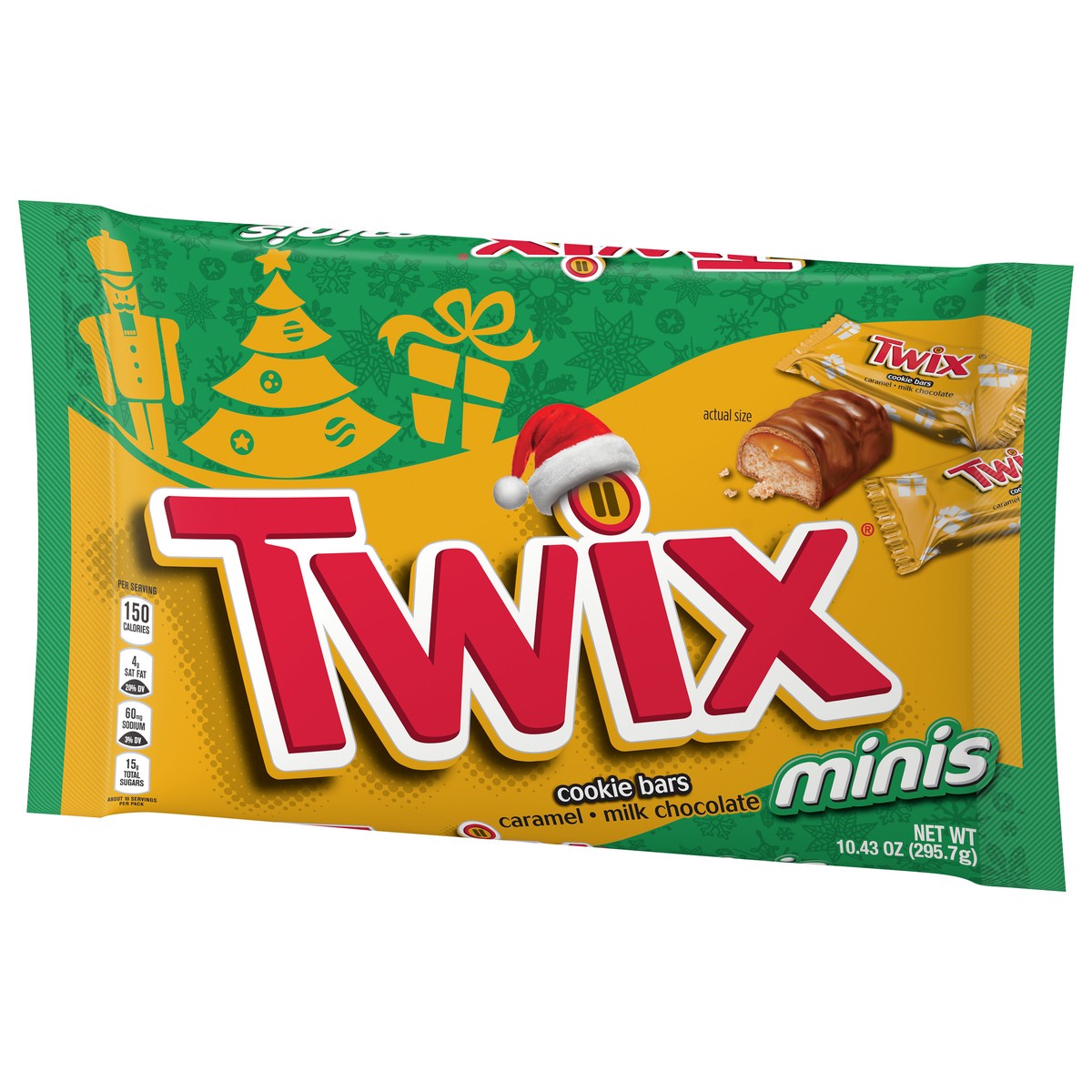 slide 7 of 7, TWIX Minis Caramel Chocolate Cookie Bar Christmas Candy, 10.43 oz