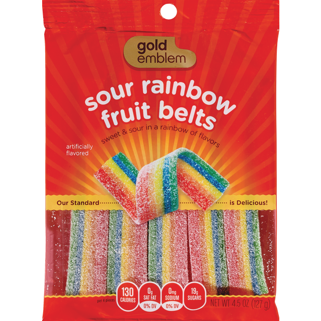 slide 1 of 1, GE Peg Bag Sour Fruit Rainbow Rolls, 1 ct