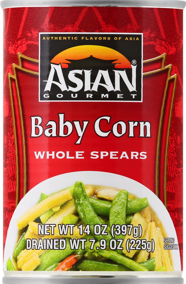 slide 9 of 11, Asian Gourmet Baby Corn, Whole Spears, 14 oz