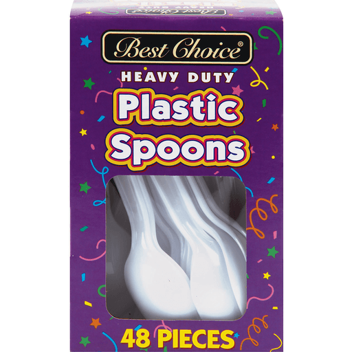 slide 1 of 1, Best Choice Heavy Duty Plastic Spoons, 48 ct