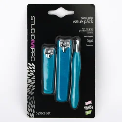 Studio M Professional Studio M Pro Easy Grip Nail Clippers And Tweezers Value Pack, 3 Piece Set
