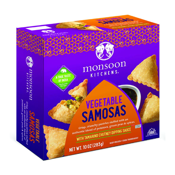 slide 1 of 1, Monsoon Kitchens Vegetable Samosas, 10 oz