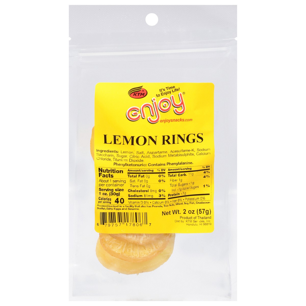 slide 1 of 9, Enjoy Seeds Lemon Rings, 2.5 oz