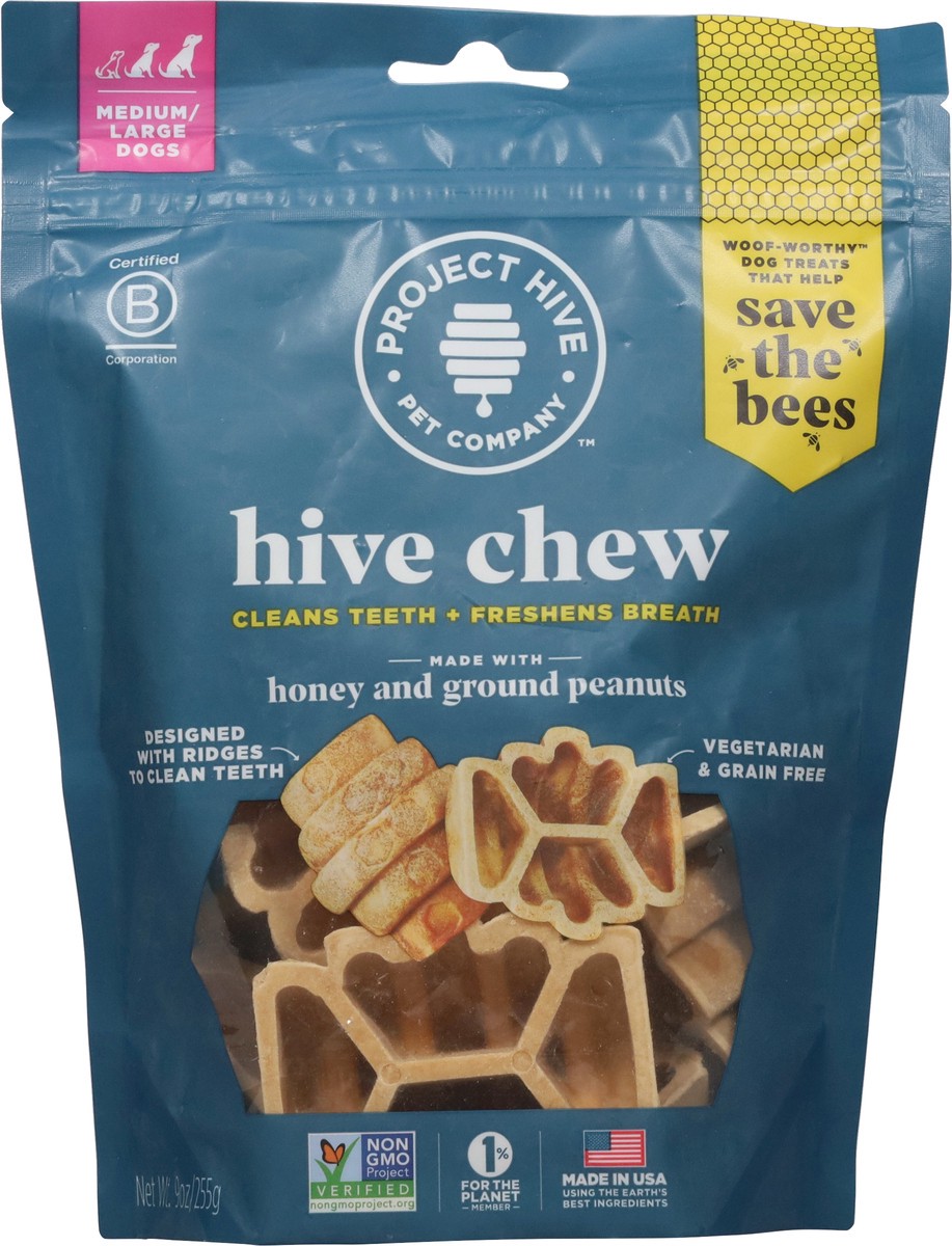 slide 7 of 15, Project Hive Pet Company Medium/Large Dogs Hive Chew Honey and Ground Peanuts Dog Treats 9 oz, 8 oz