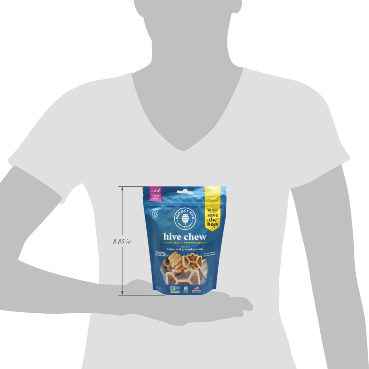 slide 4 of 15, Project Hive Pet Company Medium/Large Dogs Hive Chew Honey and Ground Peanuts Dog Treats 9 oz, 8 oz