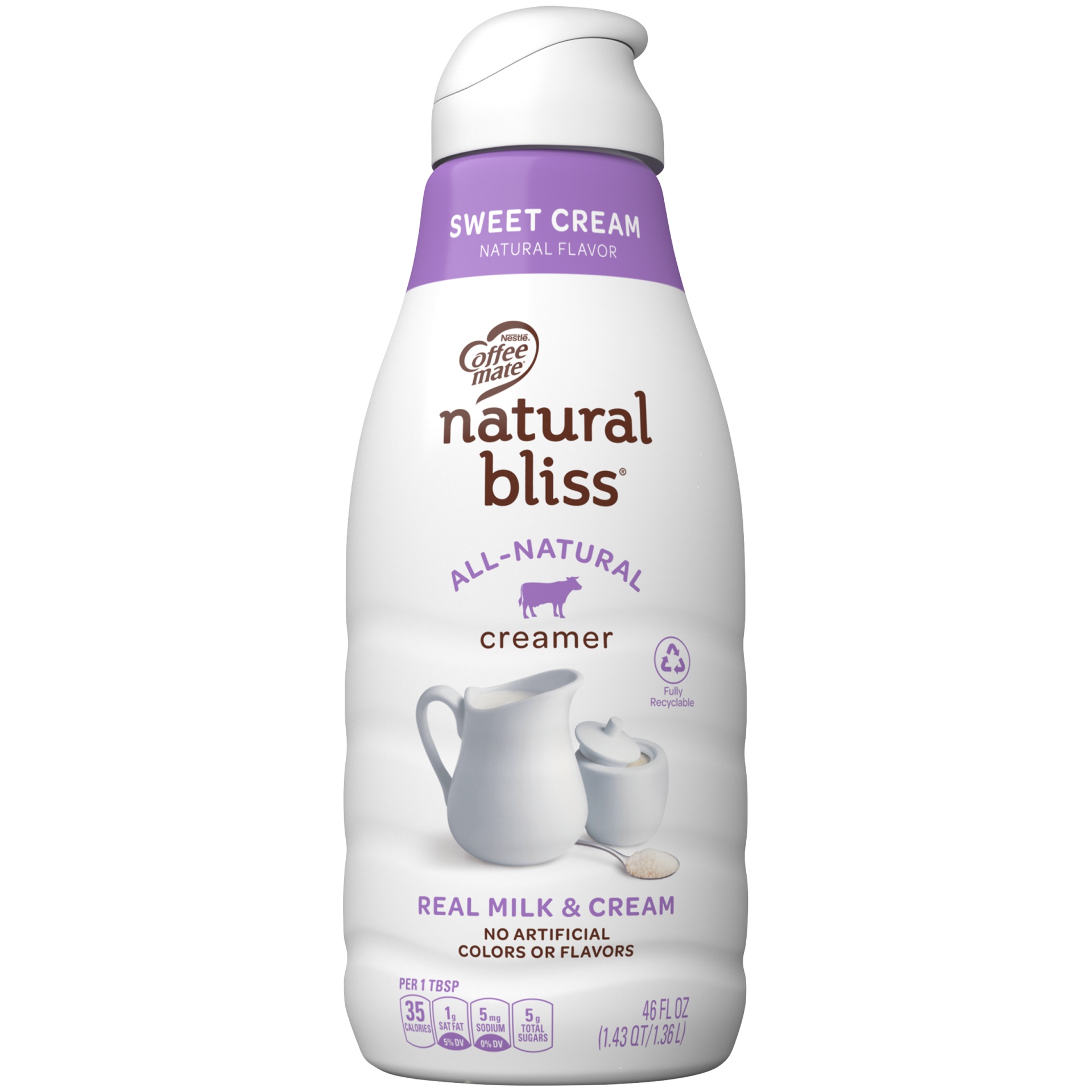 slide 1 of 1, Natural Bliss Coffee mate Natural Bliss Real Milk & Cream Sweet Cream Flavored Coffee Creamer , 1 ct