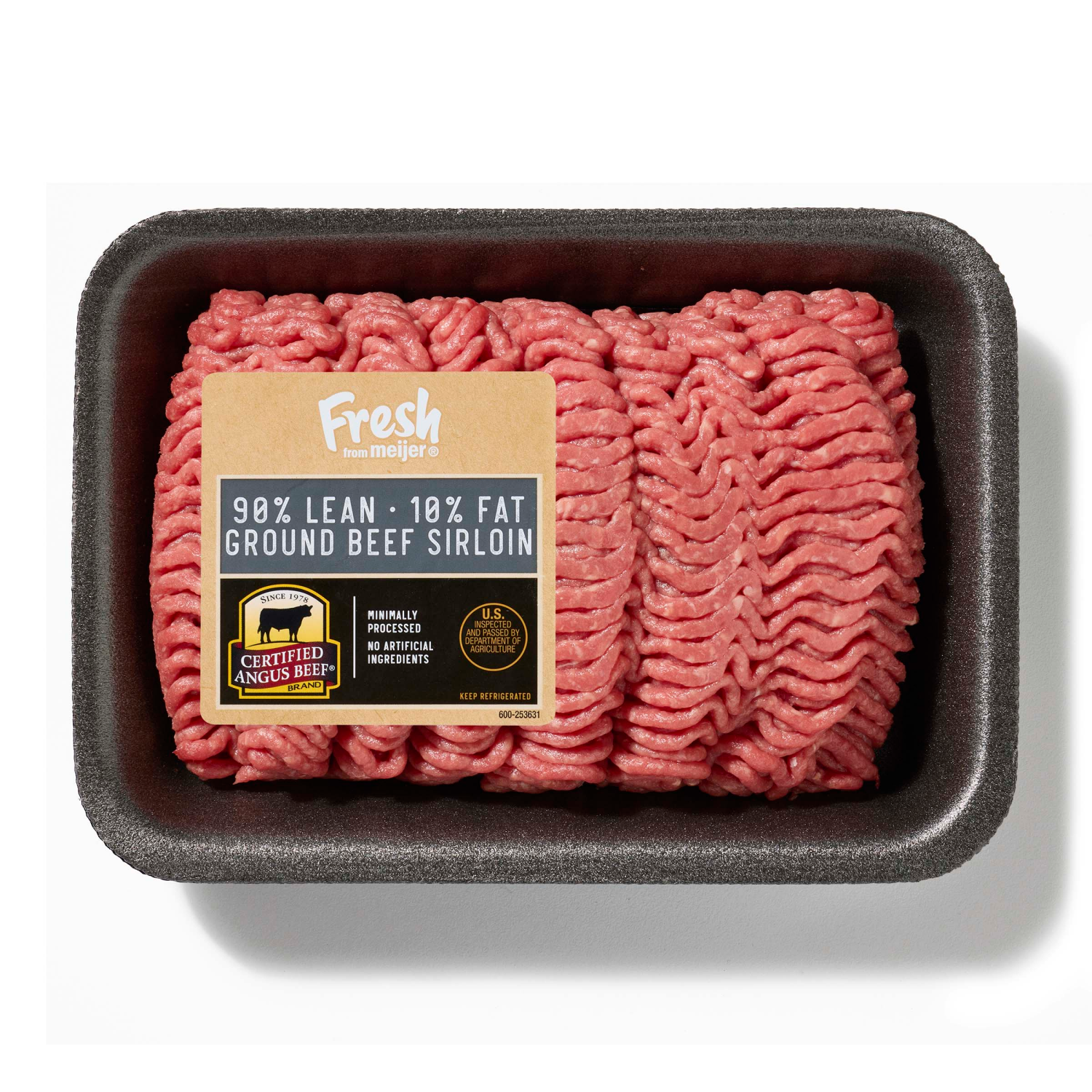 slide 1 of 3, Fresh from Meijer Certified Angus Beef 90/10 Ground Sirloin Small Pack, per lb