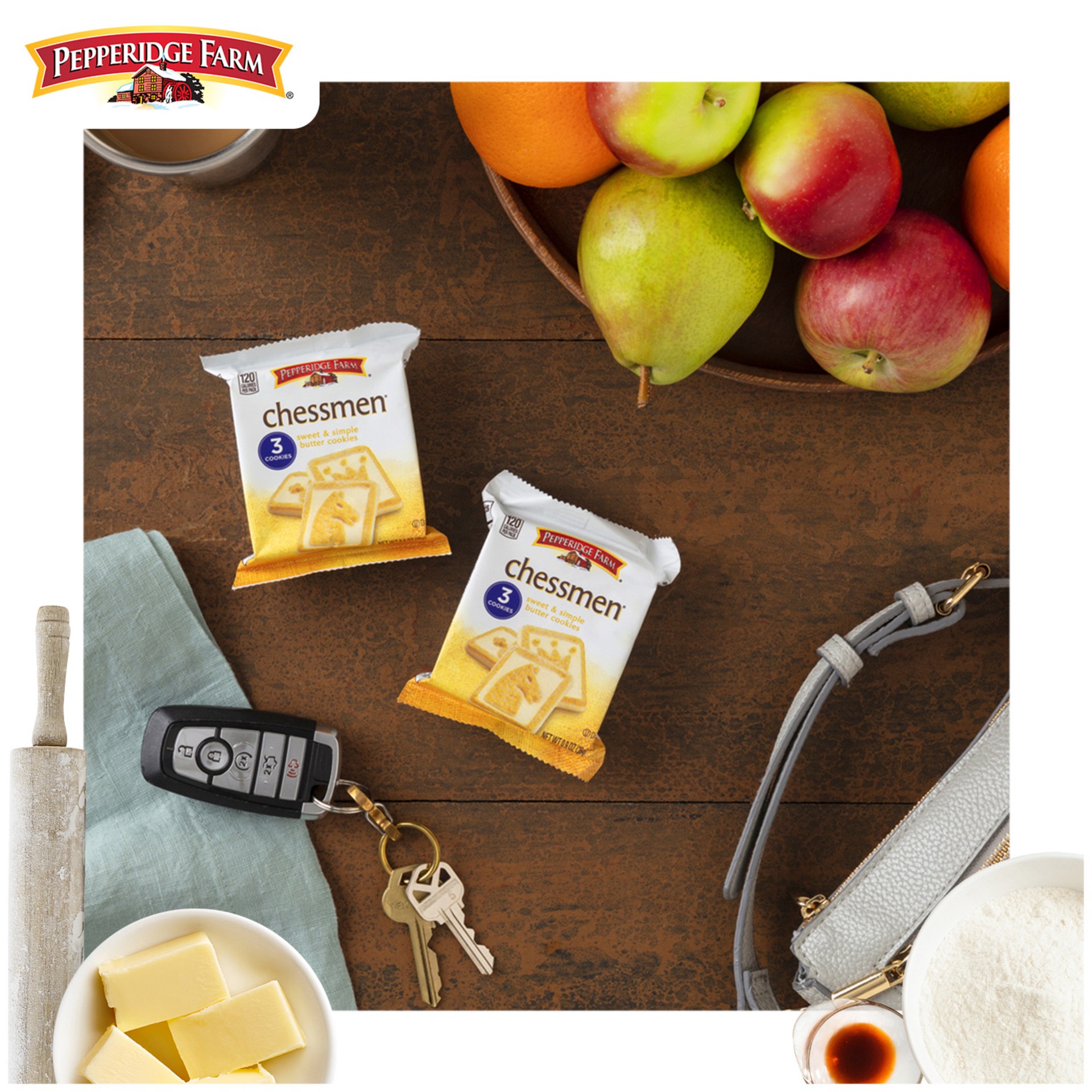 slide 2 of 9, Pepperidge Farm Chessmen Butter Cookies Multipack, 8 Packs, 3 Cookies per Pack, 7.2 oz