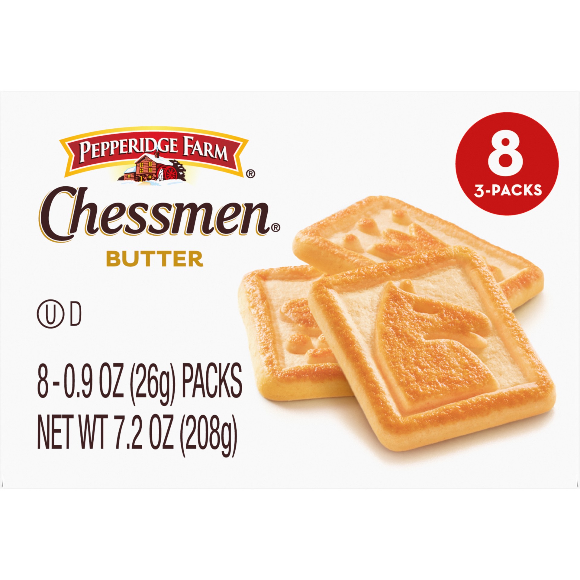 slide 9 of 9, Pepperidge Farm Chessmen Butter Cookies Multipack, 8 Packs, 3 Cookies per Pack, 7.2 oz