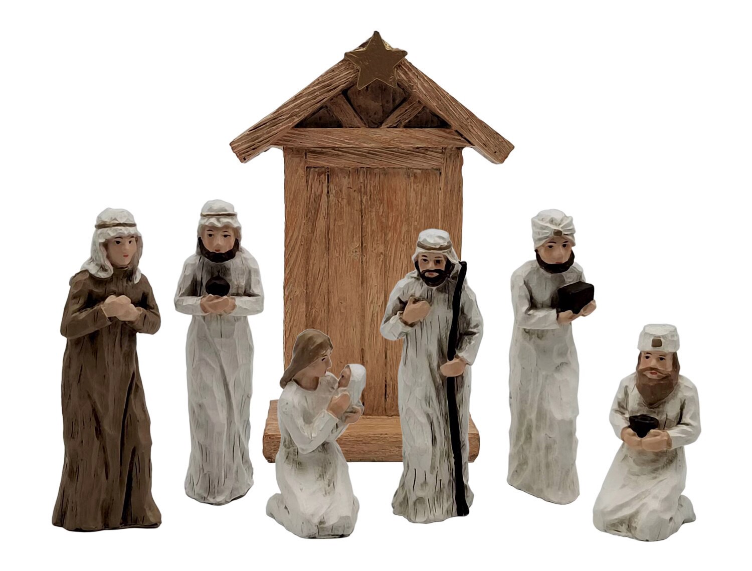 slide 1 of 1, CREATIVE HOME Polyresin Nativity W House Set S/7, 1 ct