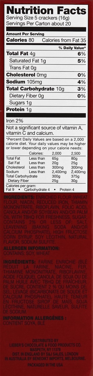 slide 5 of 5, Lieber's Liebers Snackers Crackers - 12 Oz, 11.3 oz