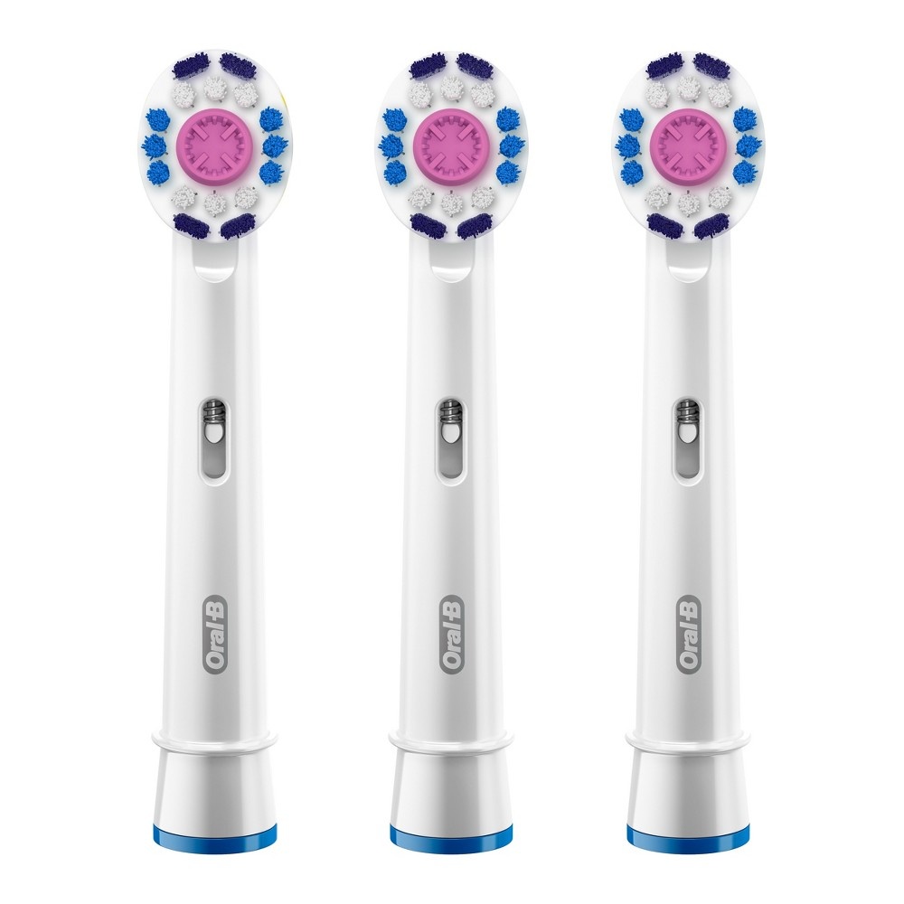 slide 8 of 10, Oral-B 3D White Replacement Electric Toothbrush Head, 3 ct