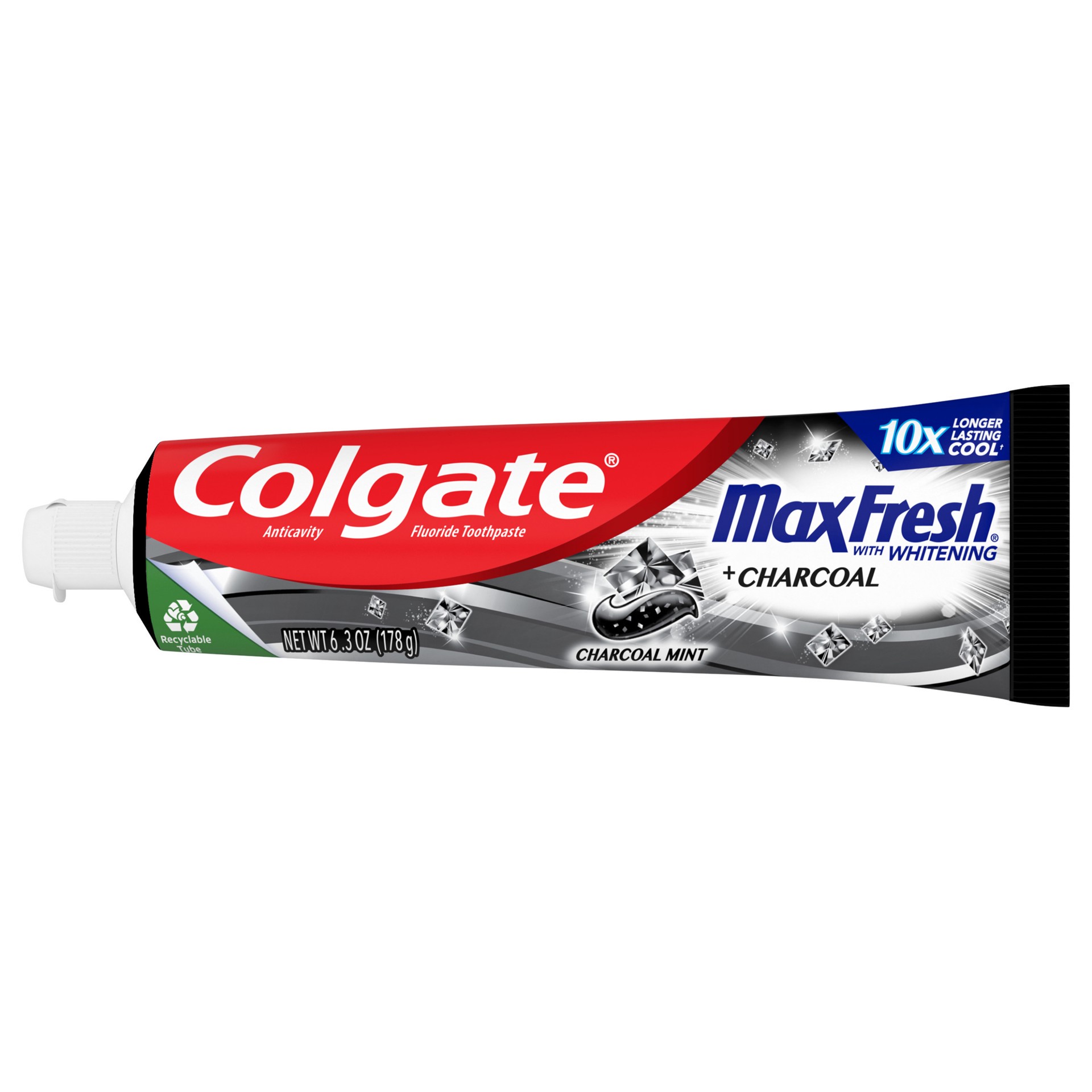 slide 2 of 5, Colgate Max Fresh Anticavity Fluoride Charcoal Mint Toothpaste 6.3 oz, 6.3 oz