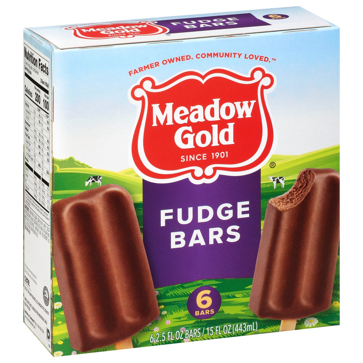 slide 13 of 13, Meadow Gold Fudge Bars 6 - 2.5 fl oz Bars, 6 ct