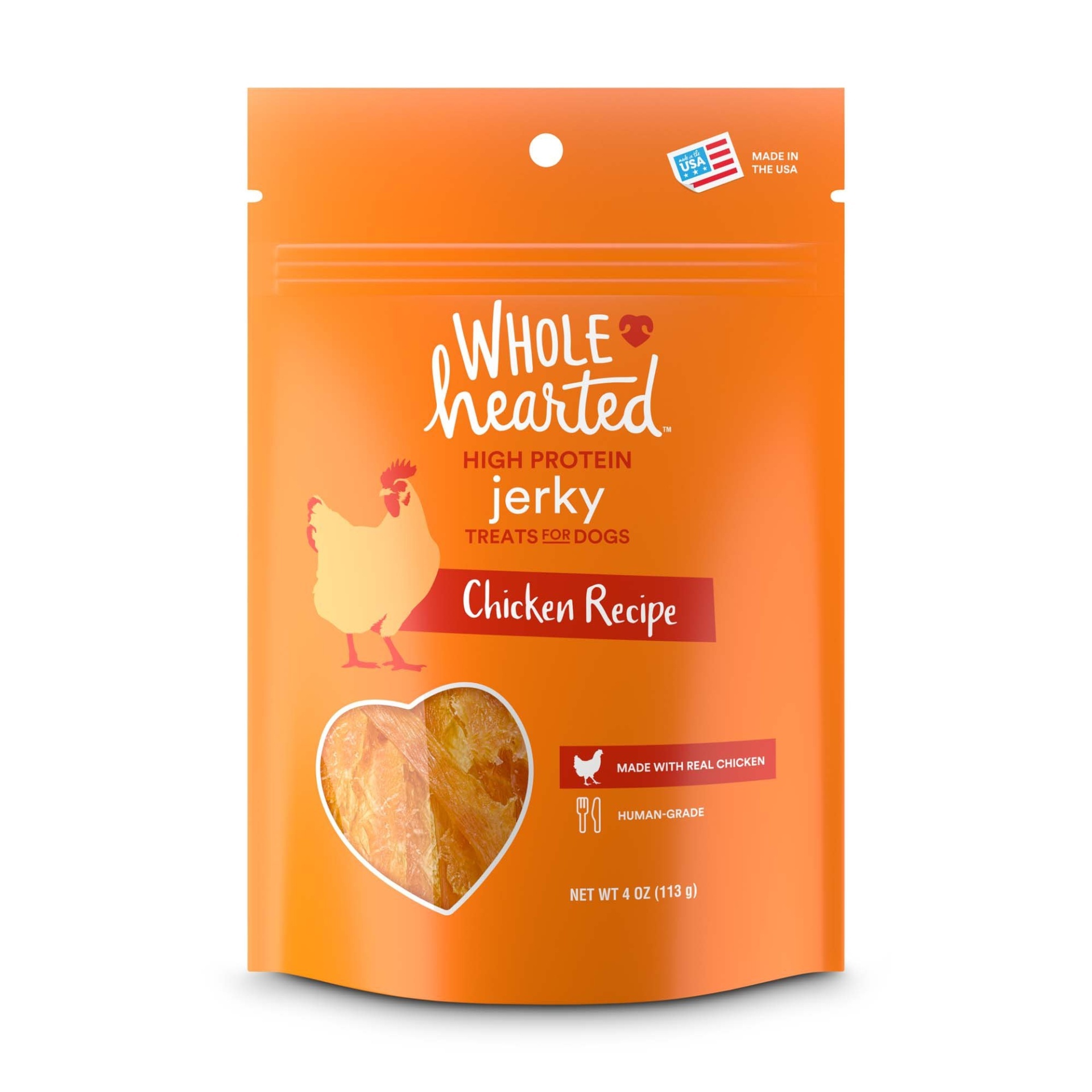 slide 1 of 1, WholeHearted Chicken Recipe Jerky Dog Treats, 4 oz