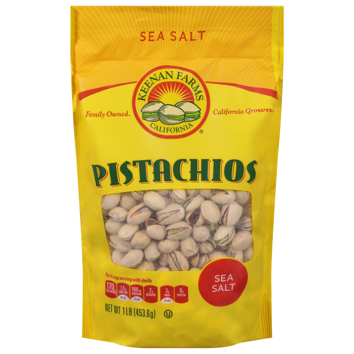 slide 1 of 14, Keenan Farms California Pistachios Roasted With Sea Salt, 16 oz