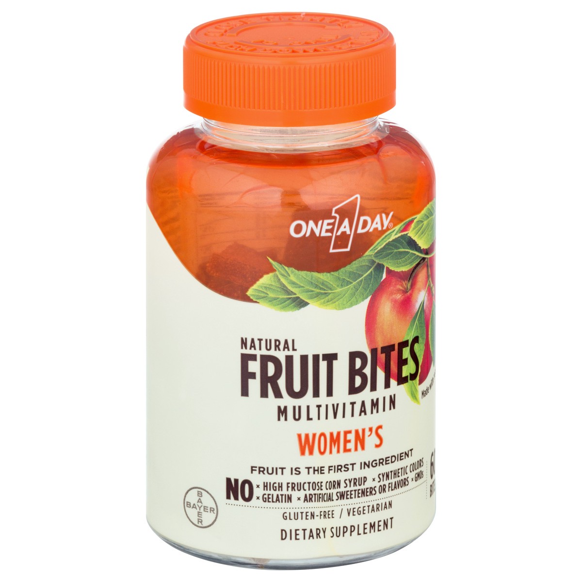 slide 7 of 9, One A Day Women's Natural Fruit Bites Multivitamin 60 ea Bottle, 60 ct