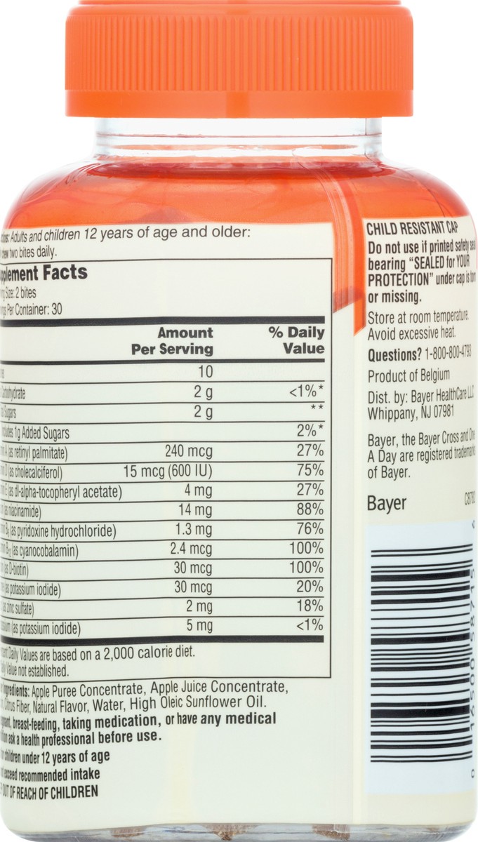 slide 3 of 9, One A Day Women's Natural Fruit Bites Multivitamin 60 ea Bottle, 60 ct